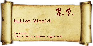 Nyilas Vitold névjegykártya